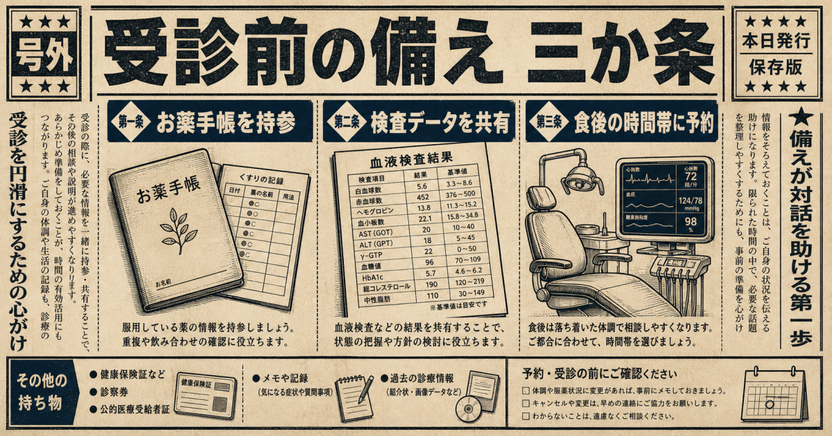 糖尿病の患者様が受診する際の注意点と事前の準備